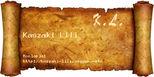 Kaszaki Lili névjegykártya